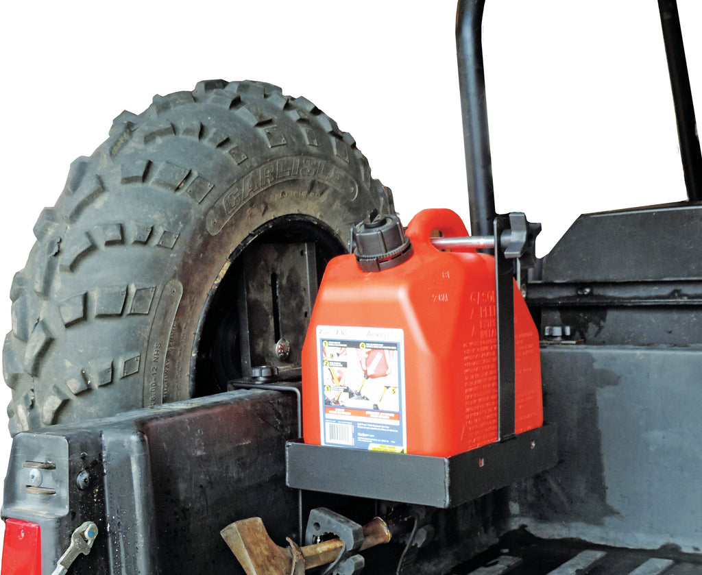 Auxiliary Fuel Can Tool Holder & Spare Tire Mount