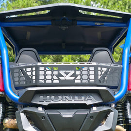 SEIZMIK UTV bed cargo gate for HON, vehicle body part with durable metal construction and secure latch system.