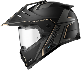 SENA Outlander Smart DS Matte Black helmet with large size, featuring a sleek design and integrated communication system for motorcycle riding.