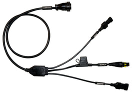 TEXA Sherco diagnostic cable for motorcycle tools, black cable with connectors, used for vehicle diagnostics and maintenance.