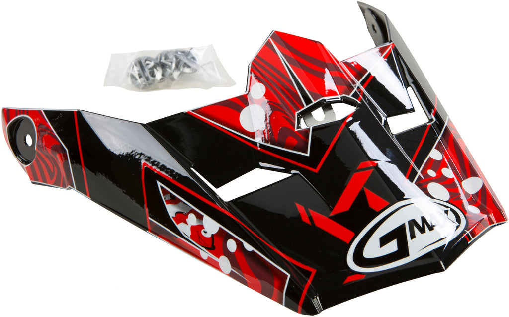 Visor W/Screws Hooper Mx 46y Black/Red Ys Yl