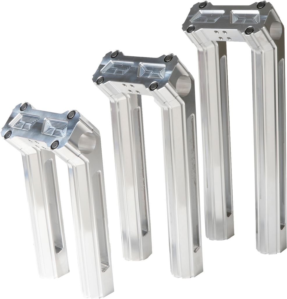 H/D Billet Risers 12" Raw Kickback