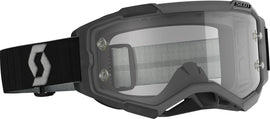 SCOTT Fury Goggle in black and grey with clear lens, ski and snowboarding eyewear for clear vision in winter sports.