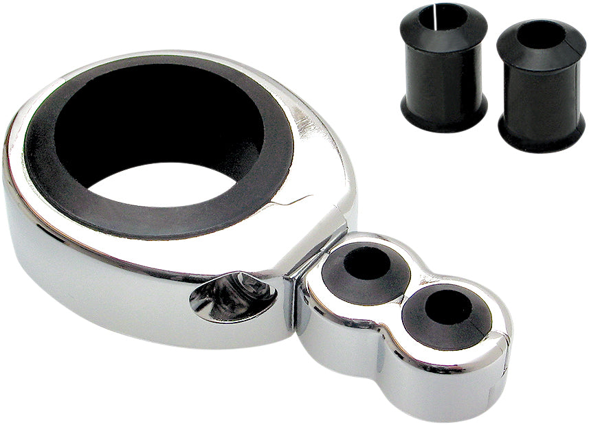 Cable Clamp 1 1/4" 1 1/2" Dual Thr/Clu Chrome