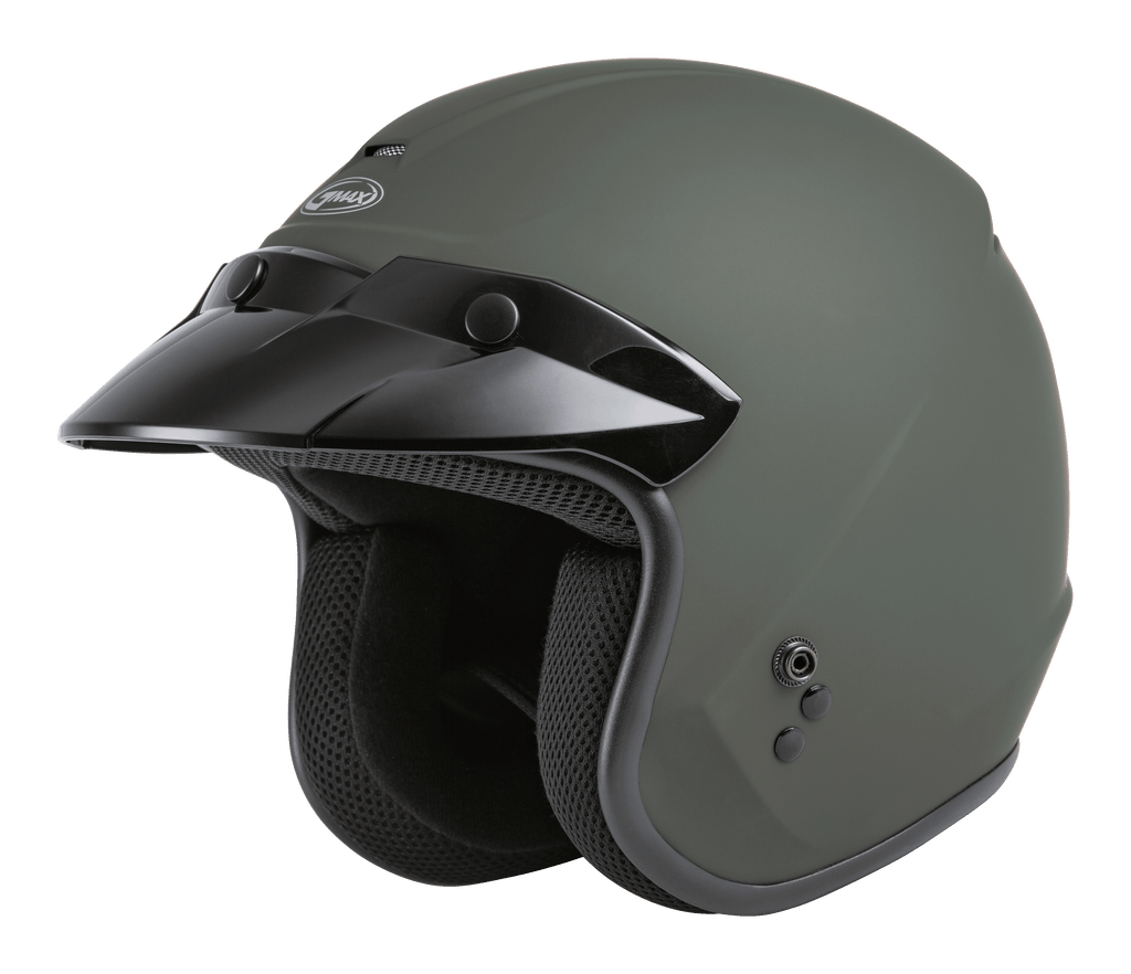 Of 2 Open Face Helmet Matte Green 2x