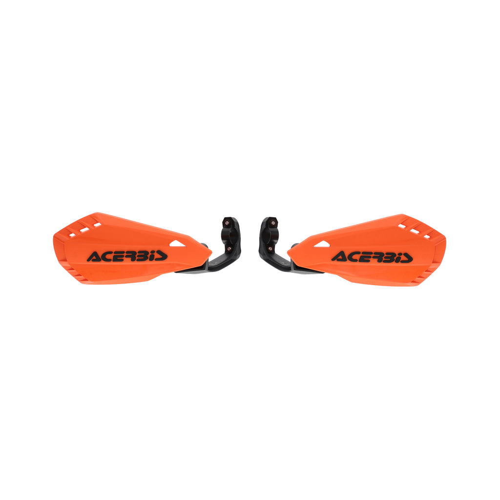 ACERBIS Firstmoto MX handguards in black mounted on motorcycle handlebars, providing protection for motocross riding.