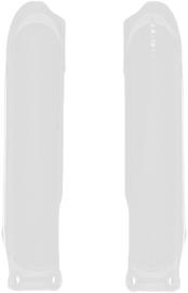POLISPORT White Yam fork guards for motorcycle body protection, shown on a clean white background.