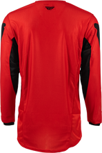 Load image into Gallery viewer, Fly Racing Kinetic Mesh Jersey in red, black, and white, medium size, featuring breathable mesh fabric and athletic fit.