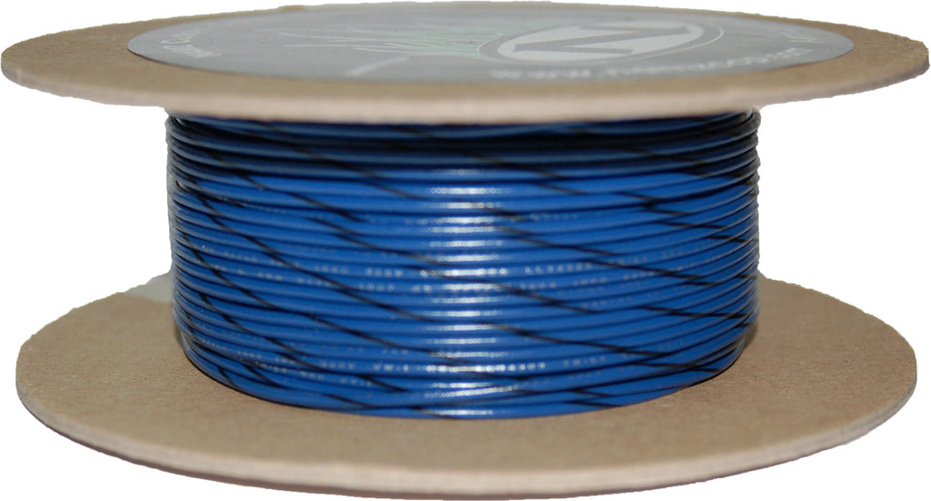 100' Spool 20 Gauge Wire (Blue/Black Stripe)