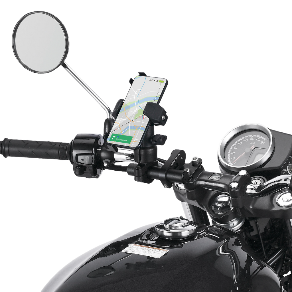 ZETA Tough Lock Phone Mount accessory securely holding a smartphone with a rugged design and adjustable grip.
