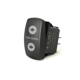 FLIP Pro Series backlit turn signal switch with black housing and illuminated control for vehicle signaling systems.