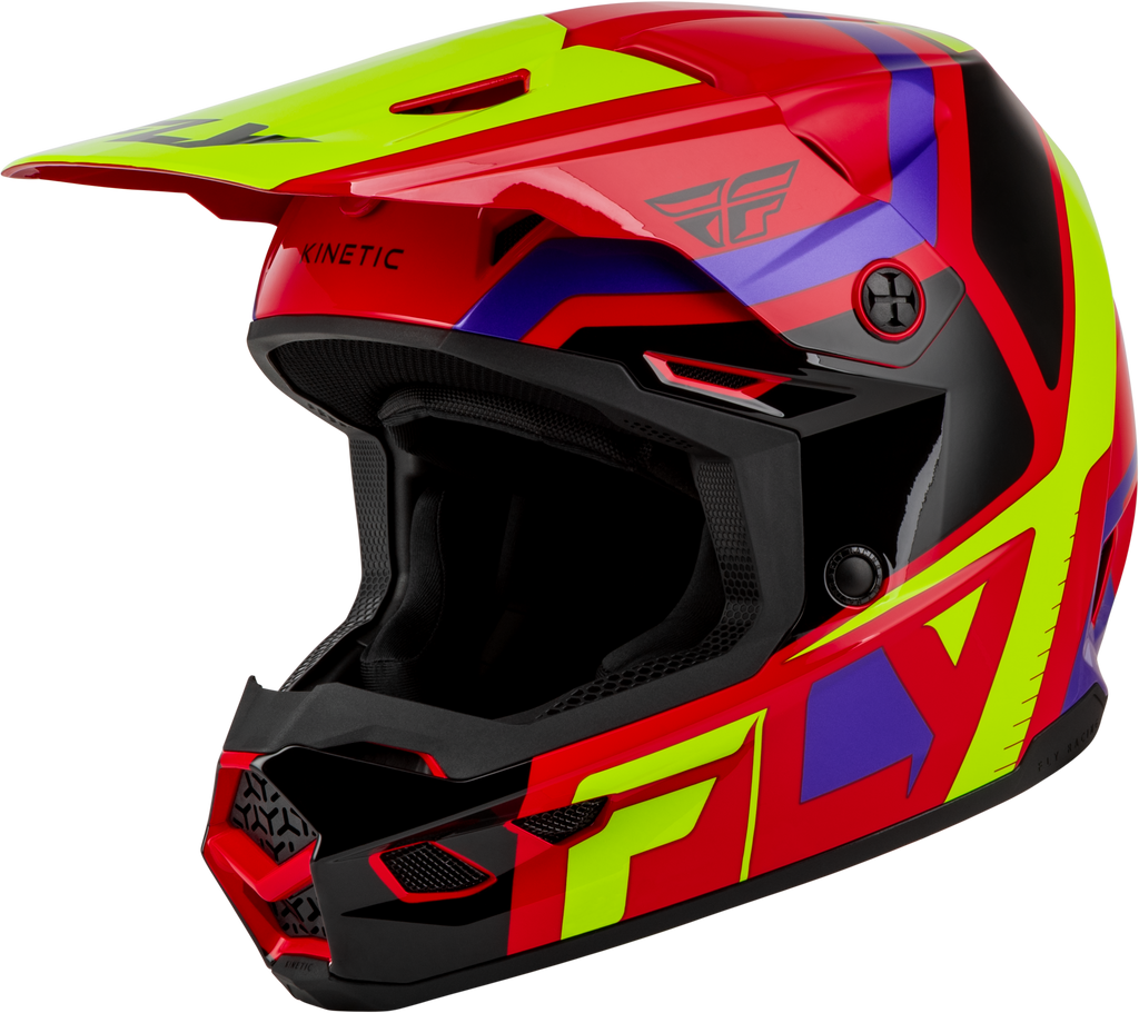 Youth Kinetic Scrap Helmet Red/Hi Vis/Purple/Black Ys
