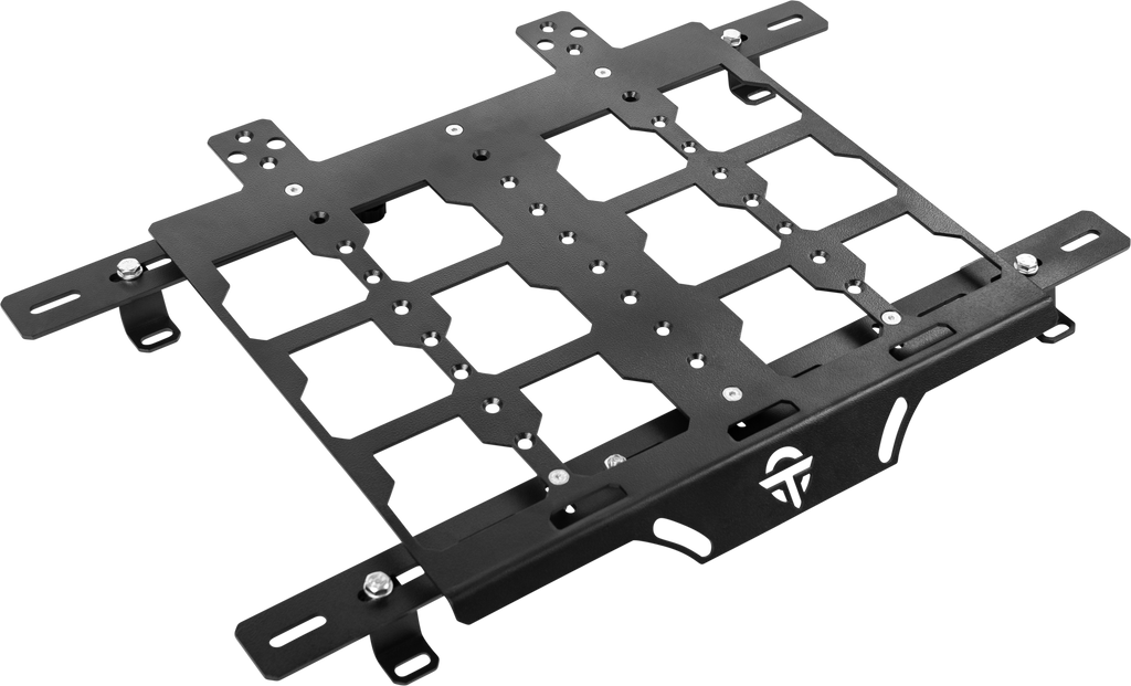 OPEN TRAIL universal UTV mount bracket designed for use with Packout storage systems, shown attached to a UTV.