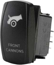 FLIP Front Cannons Dash Switch Pro Series backlit switches for vehicle dashboard control, with illuminated toggle design.