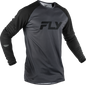 Fly MTB Gravity Long Sleeve Jersey in grey and black, showing the breathable fabric and fitted design for mountain biking.