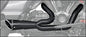 Freedom Combat 2-1 Shorty exhaust in black with chrome tip for Harley FLT models, 2017 and up, motorcycle exhaust system