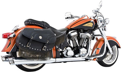 Freedom Duals 2.5-inch M-16 exhaust system with chrome finish, showcasing dual exhaust pipes and polished metal details.