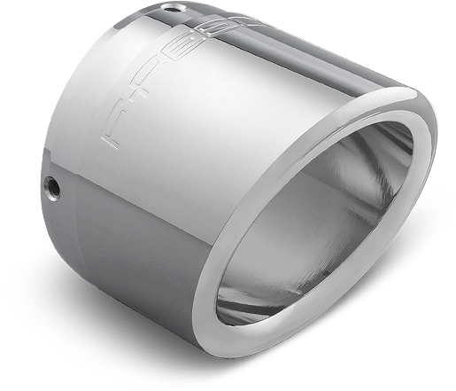 Freedom exhaust end cap, 4-inch chrome rolled edge, designed for enhanced finish on Freedom exhaust systems
