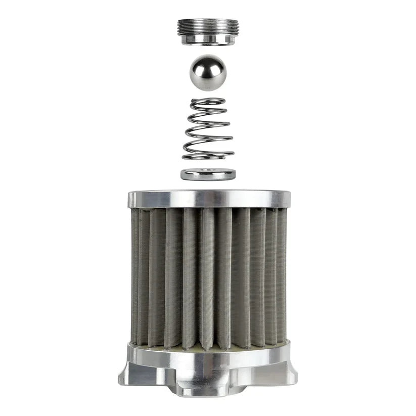 Fugurati All Balls Figuratì Design magnetic oil tank dip filter for Harley Davidson motorcycles, showing detailed black and silver design.