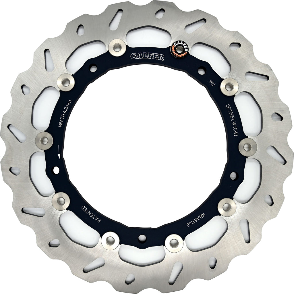 GALFER Wave Front Brake Rotor 17-5519, high-performance bicycle disc brake rotor with wave design for enhanced braking power.