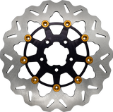 GBRAKES WAVE FRONT ROTORS GOLD BUTTONS HARLEY MODELS 00-25