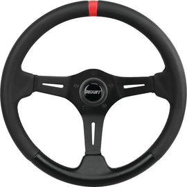 Grant R&P black steering wheel with ultra grip, designed for enhanced control and comfortable handling in vehicles.