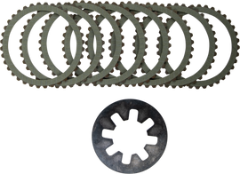 HARDDRIVE aramid clutch friction set with HD diaphragm spring showing clutch components and spring details.