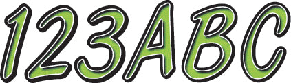 Hardline Series 400 registration kit graphics decals in kiwi green and black, featuring bold design elements and branding details.
