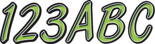 Load image into Gallery viewer, Hardline Series 400 registration kit graphics decals in kiwi green and black, featuring bold design elements and branding details.