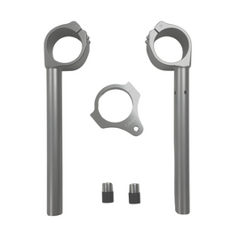 Silver HeliBars replacement handlebars for Yamaha motorcycles, designed for comfort and durability, with a sleek silver finish.