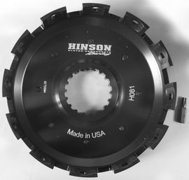 Hinson Billet Clutch Basket for HON motorcycle, durable aluminum construction, detailed view of the clutch component.