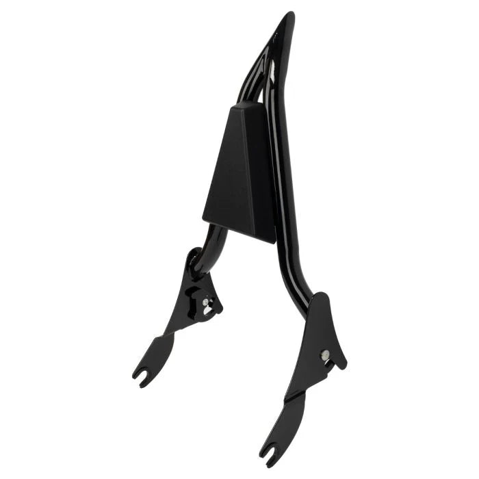 Black detachable Blade backrest by HogWorkz for Harley Davidson Sportster models 2004-2022, shown installed on motorcycle.