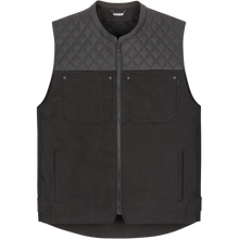 Load image into Gallery viewer, ICON CHAMONIX DENIM/LEATHER RIDING VEST BLACK - The Speed Shop Canada