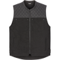 ICON CHAMONIX DENIM/LEATHER RIDING VEST BLACK - The Speed Shop Canada