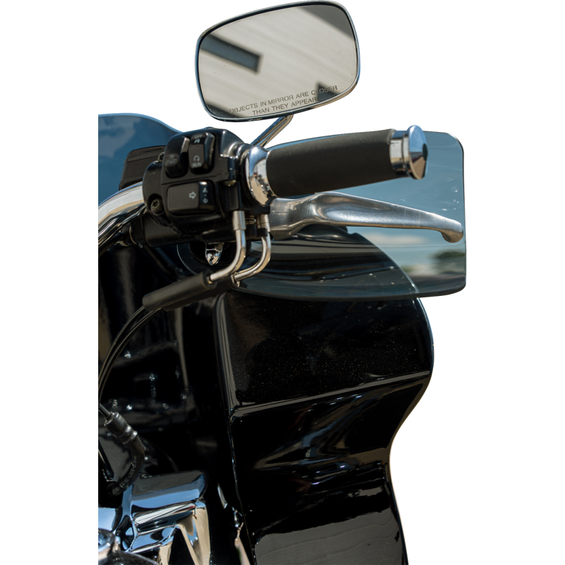 Klock Werks flare hand guards with red cable clutch for Indian motorcycles, designed for hand control protection.