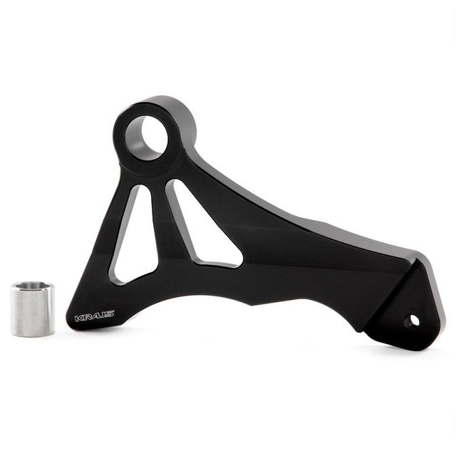 Black KRAUS MOTO brake calipers for Harley Davidson models, showcasing the universal rear radial bracket design.