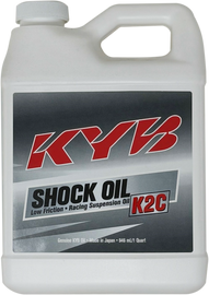 KYB K2c Shock Oil 1-quart container, automotive shock absorber lubricant, KYB brand chemicals for suspension maintenance