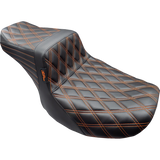 LEPARA TAILWHIP SEAT ORANGE DIA STITCH HARLEY DAVIDSON BAGGER 24-25