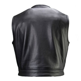 MILWAUKEE LEATHER MENS LOW KEY BLACK LEATHER VEST - The Speed Shop Canada