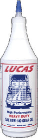 LUCAS Heavy Duty Gear Oil 85W140, 1 Qt bottle, suitable for gear lubrication, with a 12-pack case, industrial chemicals.