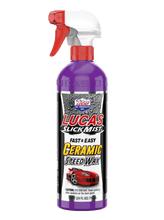 Load image into Gallery viewer, LUCAS Slick Mist Ceramic Speed Wax 24oz bottle, automotive chemical spray for a glossy finish and protection on vehicle surfaces.