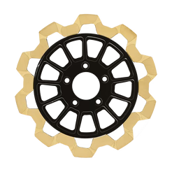Lyndall Racing 13 Spoke Bow Tie Rotors for Harley Davidson models, front chrome motorcycle brake rotors with a distinctive spoke design.
