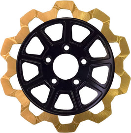 LYNDALL RACING 9 SPOKE BOW TIE REAR ROTORS BLACK/GOLD HARLEY MODELS - The Speed Shop Canada