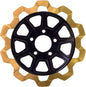 LYNDALL RACING 9 SPOKE BOW TIE REAR ROTORS BLACK/GOLD HARLEY MODELS - The Speed Shop Canada