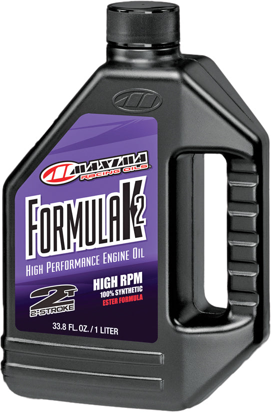 Maxima Formula K2 chemical bottle, 1 liter size, from Maxima, with a white label and blue accents.