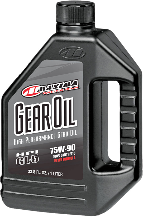 Maxima Hypoid Synthetic Gear Oil 75W90 1L bottle, automotive gear oil for smooth transmission performance.