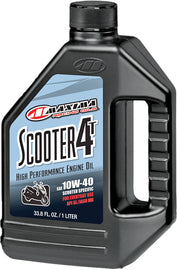 Maxima Scooter 4T 10W-40 motor oil in a 1-liter bottle, suitable for scooter engines, branded by Maxima.