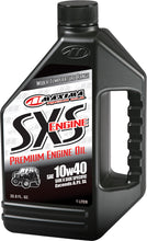 Load image into Gallery viewer, Maxima SXS Premium Engine Oil 10W40 container, 1-gallon size, ideal for motorcycle engines, with Maxima branding and chemical labeling.