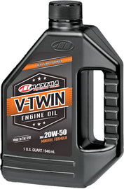 Maxima V-Twin engine oil 20w50 32oz bottle, motorcycle engine oil, ideal for V-twin engines by Maxima.