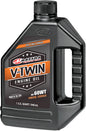 Maxima V-Twin engine oil 60wt, 32oz bottle, ideal for V-twin motorcycle engines, in a Maxima chemicals container.